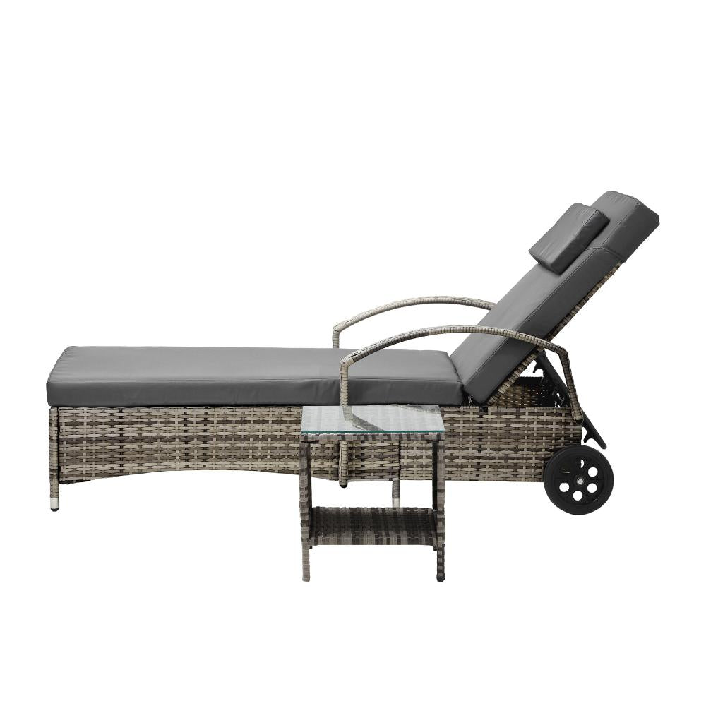 Milan High Quality Rattan Sun Lounger Day Bed | Adjustable Wicker Patio Pool Lounger