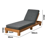 Capri Deluxe Outdoor Thick Cushion Pool Loungers | Wooden Adjustable Quality Day Bed Sun Loungers