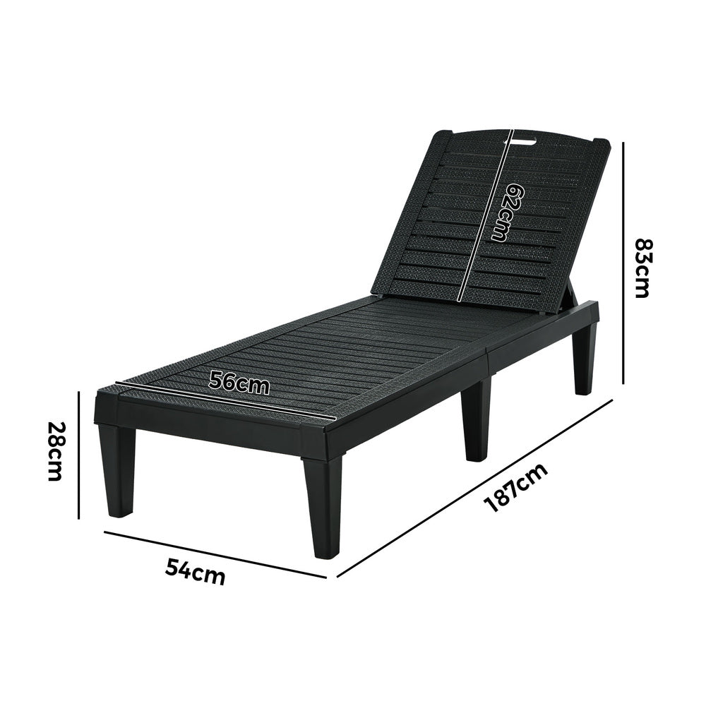 Madera 5 Tier Adjustable Modern Sun Lounge | Textured Weather Resistant Outdoor Pool Lounger