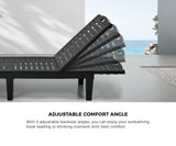 Madera 5 Tier Adjustable Modern Sun Lounge | Textured Weather Resistant Outdoor Pool Lounger