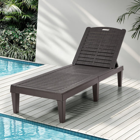 Madera 5 Tier Adjustable Modern Sun Lounge | Textured Weather Resistant Outdoor Pool Lounger