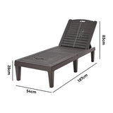 Madera 5 Tier Adjustable Modern Sun Lounge | Textured Weather Resistant Outdoor Pool Lounger