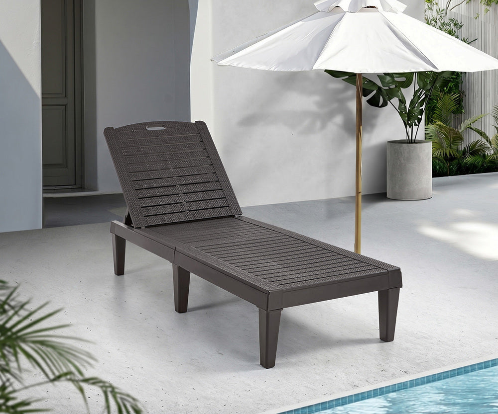 Madera 5 Tier Adjustable Modern Sun Lounge | Textured Weather Resistant Outdoor Pool Lounger
