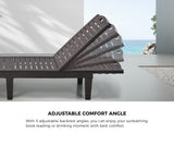 Madera 5 Tier Adjustable Modern Sun Lounge | Textured Weather Resistant Outdoor Pool Lounger