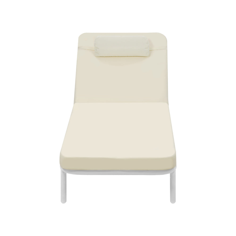 Azzero Outdoor Cushioned Aluminium Pool Loungers | Modern Adjustable 4 Height Day Bed Sun Lounger