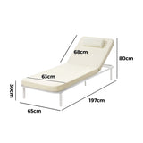 Azzero Outdoor Cushioned Aluminium Pool Loungers | Modern Adjustable 4 Height Day Bed Sun Lounger