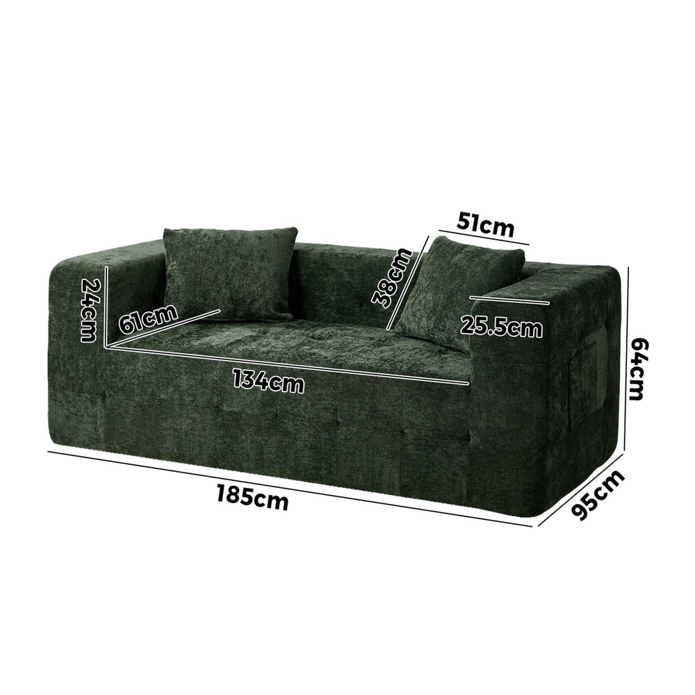 Bella Soft Chenille Two Seater Comfy Sofa Lounge | Compressed Sofa Box Lounge Unit