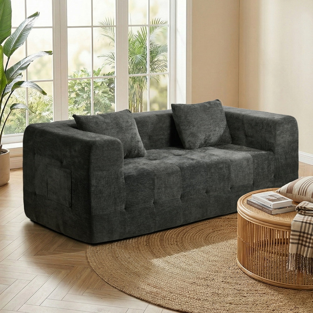 Bella Soft Chenille Two Seater Comfy Sofa Lounge | Compressed Sofa Box Lounge Unit