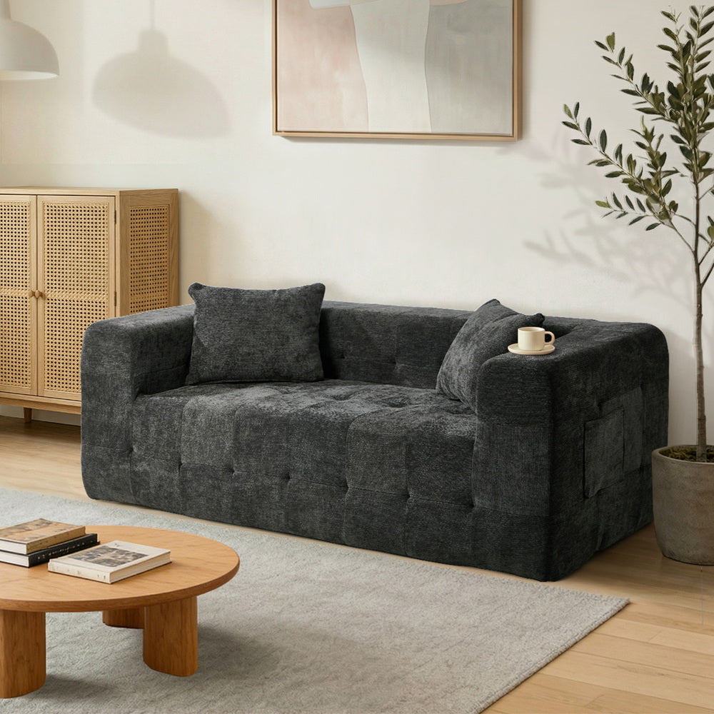 Bella Soft Chenille Two Seater Comfy Sofa Lounge | Compressed Sofa Box Lounge Unit
