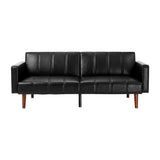 Astore 3 Seater Sofa Couch and Fold Out Futon Bed | 195cm PU Leather Adjustable Luxury Futon Sofa