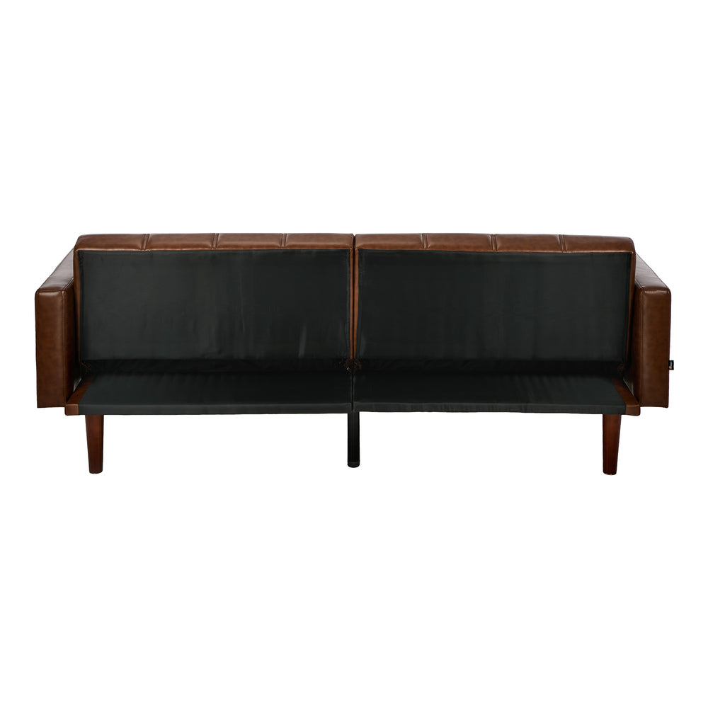 Astore 3 Seater Sofa Couch and Fold Out Futon Bed | 195cm PU Leather Adjustable Luxury Futon Sofa