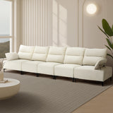 Valore Plush Fabric Modular Sofa Couch | Soft Chenille Fabric Modular Lounge Adjustable Armrests