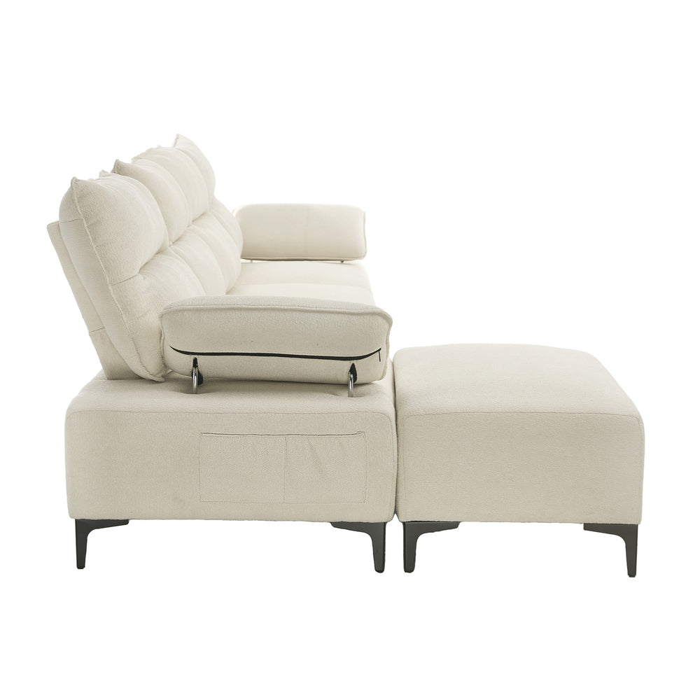 Valore Plush Fabric Modular Sofa Couch | Soft Chenille Fabric Modular Lounge Adjustable Armrests