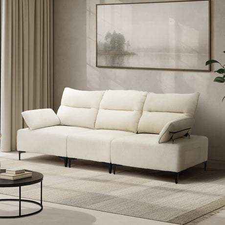 Valore Plush Fabric Modular Sofa Couch | Soft Chenille Fabric Modular Lounge Adjustable Armrests