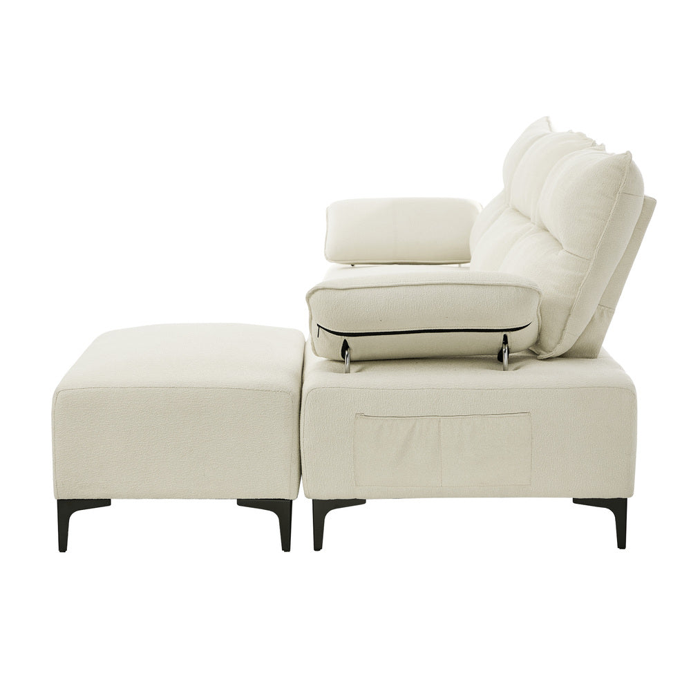 Valore Plush Fabric Modular Sofa Couch | Soft Chenille Fabric Modular Lounge Adjustable Armrests