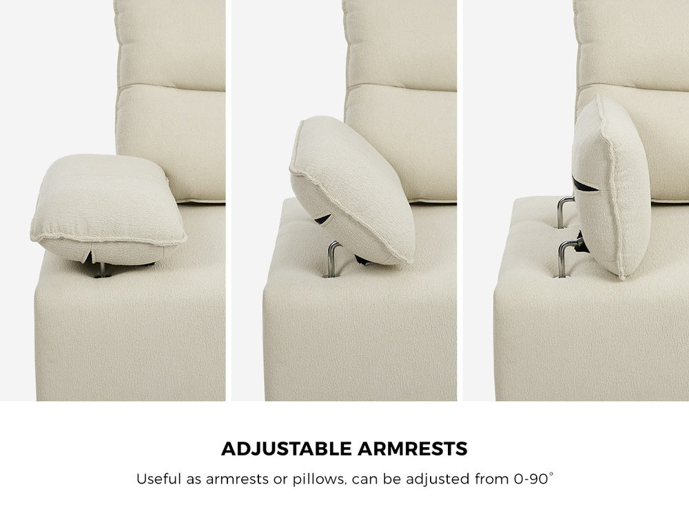 Valore Plush Fabric Modular Sofa Couch | Soft Chenille Fabric Modular Lounge Adjustable Armrests