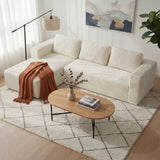 Allure Plush L Shape Frameless Sofa Lounge | 3.5 Seater Couduroy Super Soft Cloud Feel Sofa