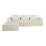 Allure Plush L Shape Frameless Sofa Lounge | 3.5 Seater Couduroy Super Soft Cloud Feel Sofa