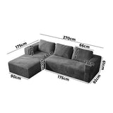 Allure Plush L Shape Frameless Sofa Lounge | 3.5 Seater Couduroy Super Soft Cloud Feel Sofa