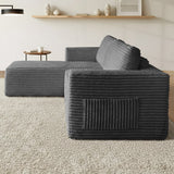 Allure Plush L Shape Frameless Sofa Lounge | 3.5 Seater Couduroy Super Soft Cloud Feel Sofa