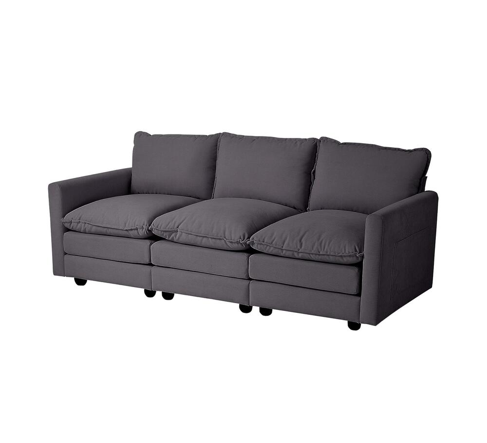 Nico Ultra Plush Fabric Modular Sofa Lounge | Soft Corduroy Fabric Modular Sofa Thick Cushions