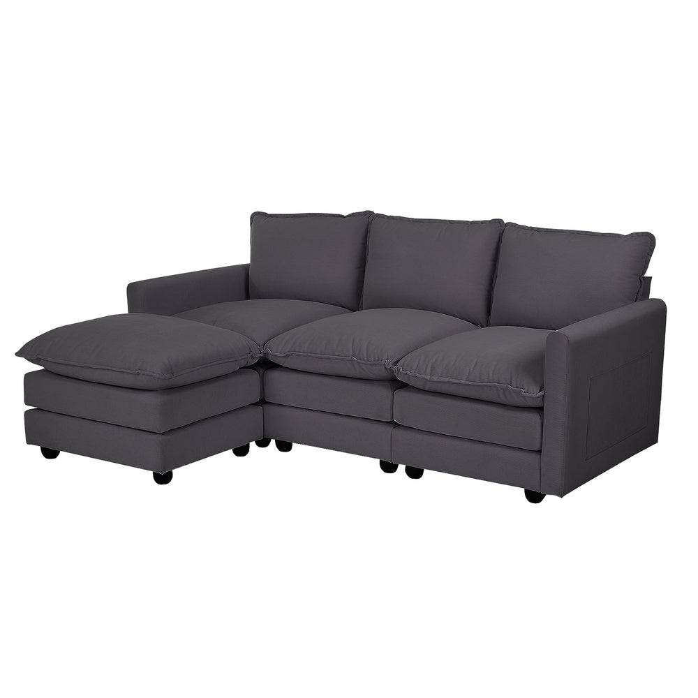 Nico Ultra Plush Fabric Modular Sofa Lounge | Soft Corduroy Fabric Modular Sofa Thick Cushions