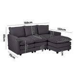 Nico Ultra Plush Fabric Modular Sofa Lounge | Soft Corduroy Fabric Modular Sofa Thick Cushions
