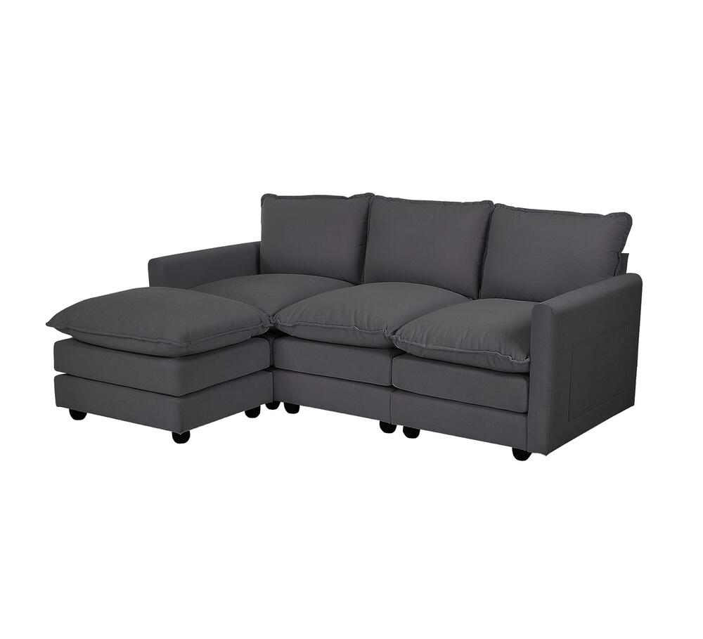 Nico Ultra Plush Fabric Modular Sofa Lounge | Soft Corduroy Fabric Modular Sofa Thick Cushions