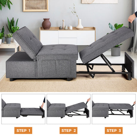 Palermo 4 in 1 Convertible Sofa Bed Ottoman | Multi Purpose Storage Couch Lounge Daybed