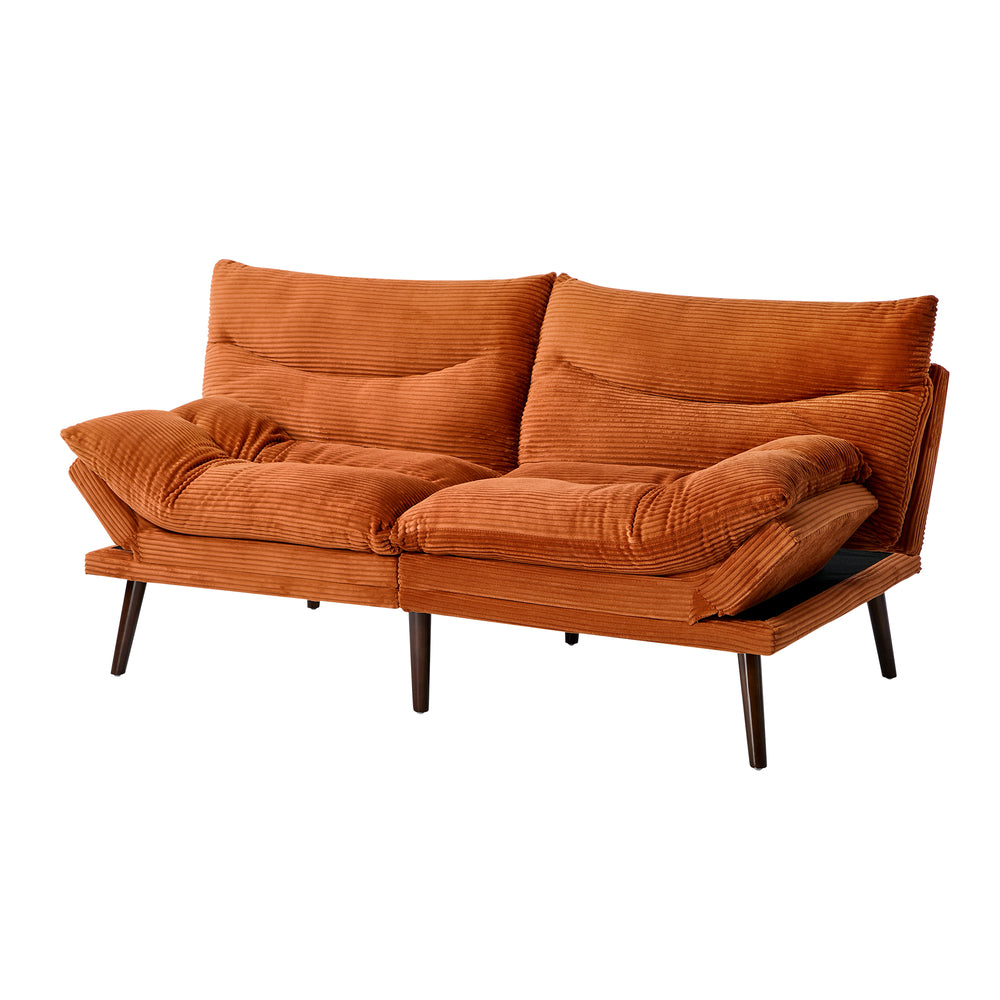 Palme 3 Seater Sofa Couch and Fold Out Futon Bed | Super Soft Adjustable Corduroy Futon Sofa Couch
