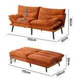 Palme 3 Seater Sofa Couch and Fold Out Futon Bed | Super Soft Adjustable Corduroy Futon Sofa Couch