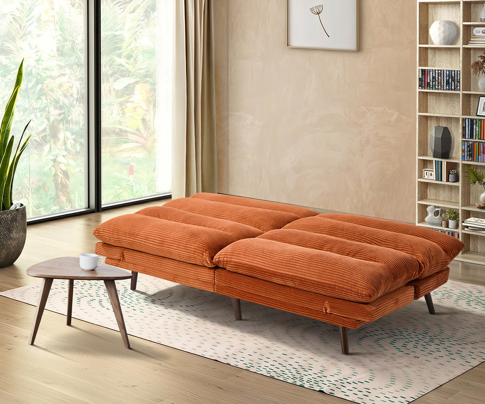 Palme 3 Seater Sofa Couch and Fold Out Futon Bed | Super Soft Adjustable Corduroy Futon Sofa Couch
