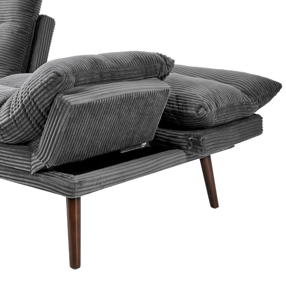 Palme 3 Seater Sofa Couch and Fold Out Futon Bed | Super Soft Adjustable Corduroy Futon Sofa Couch