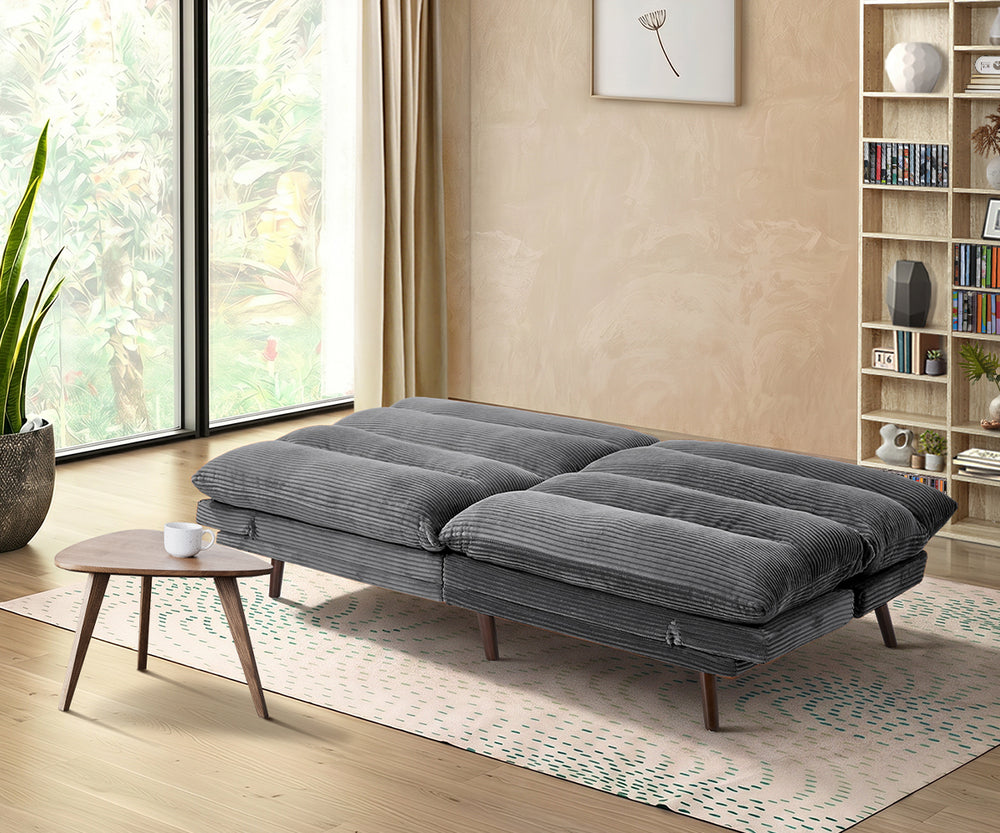 Palme 3 Seater Sofa Couch and Fold Out Futon Bed | Super Soft Adjustable Corduroy Futon Sofa Couch