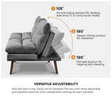 Palme 3 Seater Sofa Couch and Fold Out Futon Bed | Super Soft Adjustable Corduroy Futon Sofa Couch