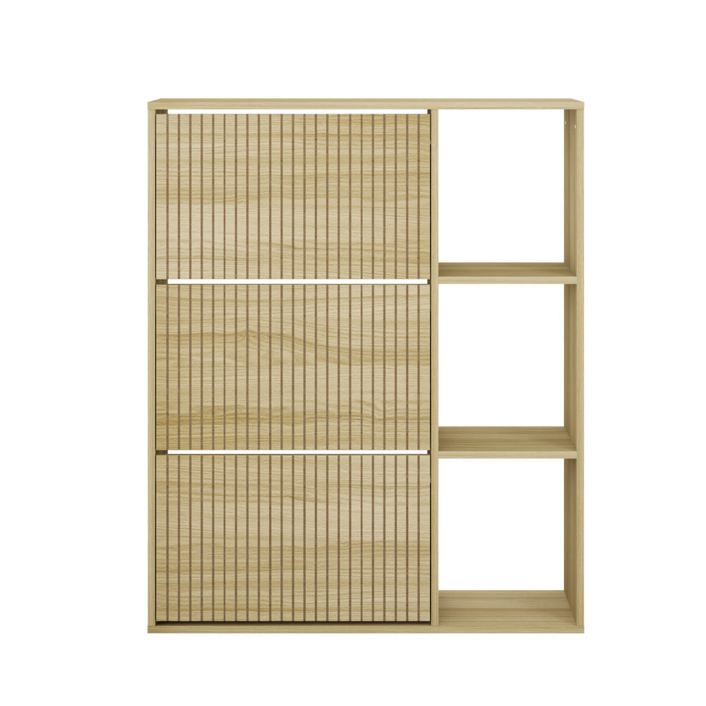 Amaro Noire Shoe Rack Cabinet and Display Unit | Two In One 30 Pair Shoe Storage Unit and Shelves