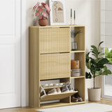 Amaro Noire Shoe Rack Cabinet and Display Unit | Two In One 30 Pair Shoe Storage Unit and Shelves
