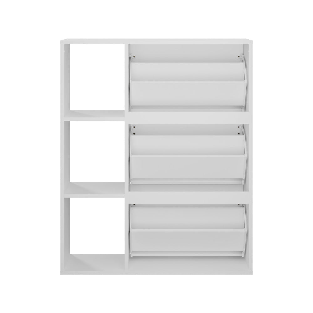 Amaro Noire Shoe Rack Cabinet and Display Unit | Two In One 30 Pair Shoe Storage Unit and Shelves