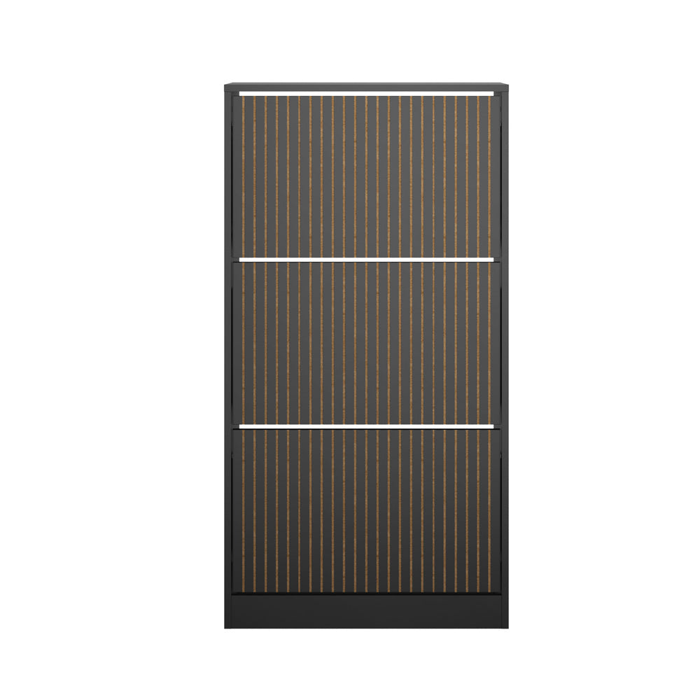 Amaro Noire Shoe Rack Cabinet | Modern Feature 30 Pair Shoe Storage Unit