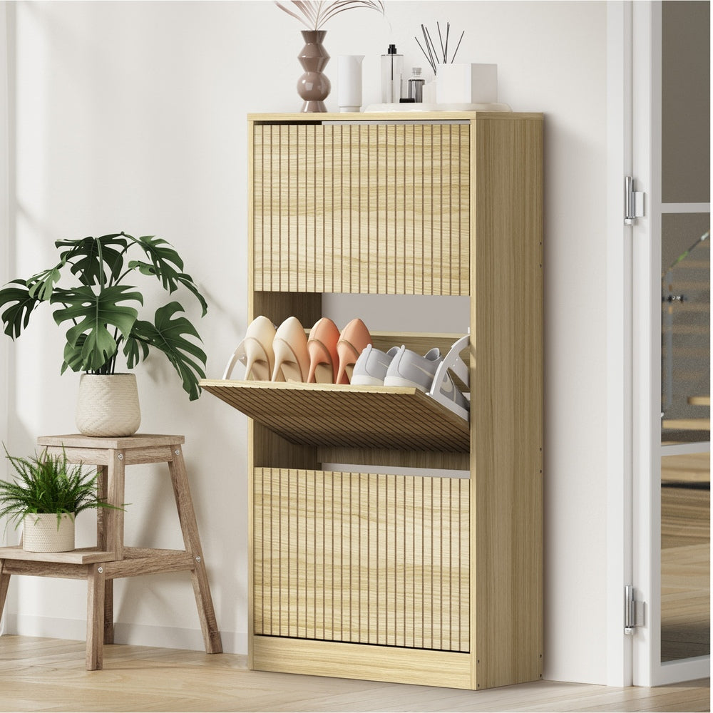 Amaro Noire Shoe Rack Cabinet | Modern Feature 30 Pair Shoe Storage Unit