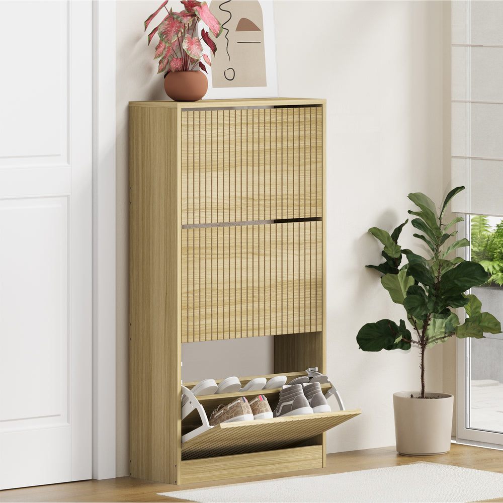 Amaro Noire Shoe Rack Cabinet | Modern Feature 30 Pair Shoe Storage Unit