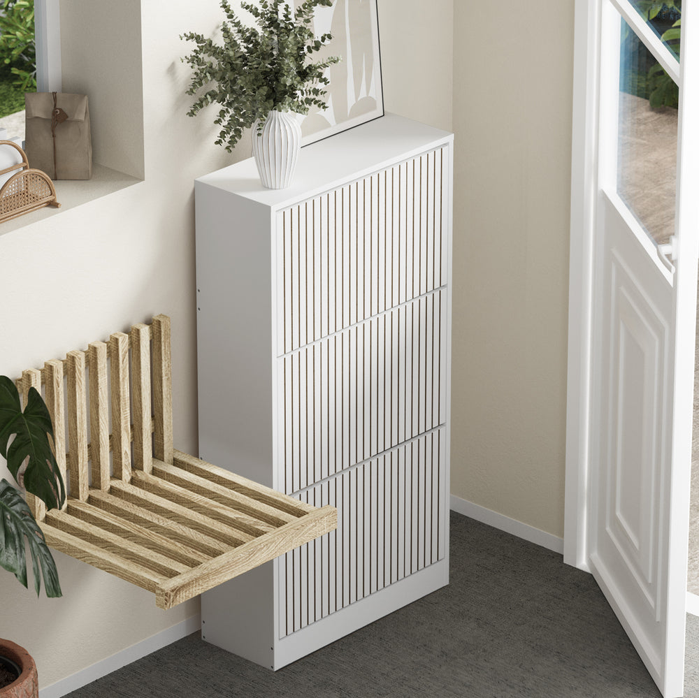 Amaro Noire Shoe Rack Cabinet | Modern Feature 30 Pair Shoe Storage Unit
