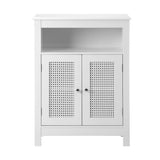 Amaro White Rattan Bathroom Cabinet Storage Unit | Multi Storage Laundry Cupboard