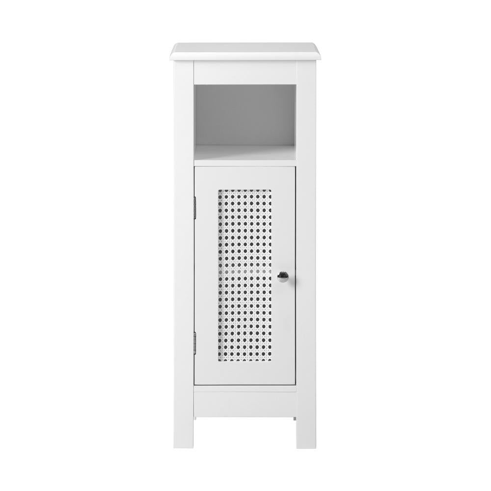 Amaro White Rattan Bathroom Cabinet Storage Unit | Multi Storage Laundry Cupboard