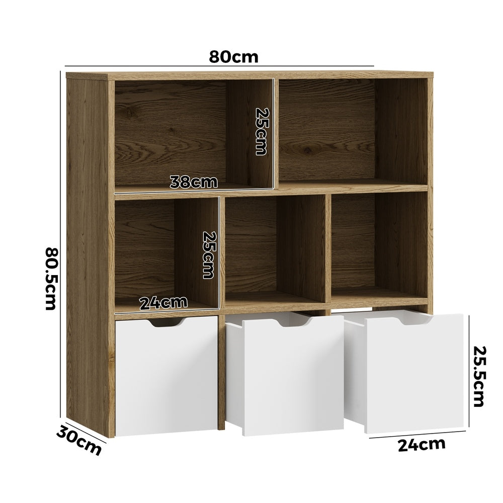 Scandi Kids Storage Organiser in White | 8 Compartment Removable Storage Cube