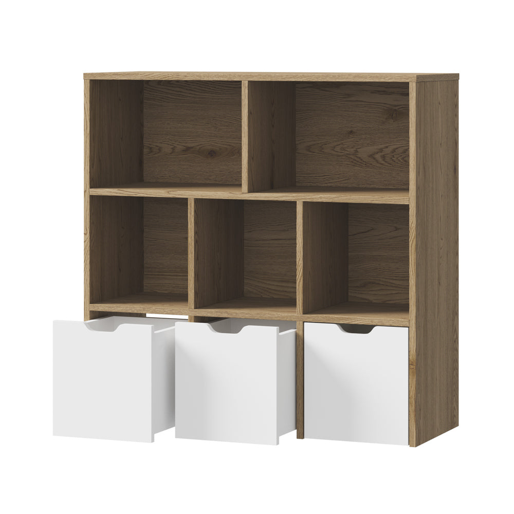 Scandi Kids Storage Organiser in White | 8 Compartment Removable Storage Cube
