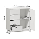 Urbino 4 Draw Modern Dresser Tallboy | 4 Draw Chest Of Drawers Wooden Storage Unit