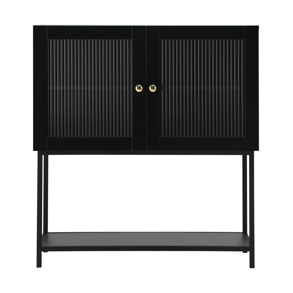 Amaro Nero Tempered Glass Bathroom Cabinet Storage Unit | Multi Storage Laundry or Bathroom Cupboard