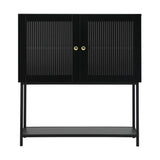 Amaro Nero Tempered Glass Bathroom Cabinet Storage Unit | Multi Storage Laundry or Bathroom Cupboard