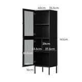 Amaro Nero Tempered Glass Bathroom Cabinet Storage Unit | Multi Storage Laundry or Bathroom Cupboard